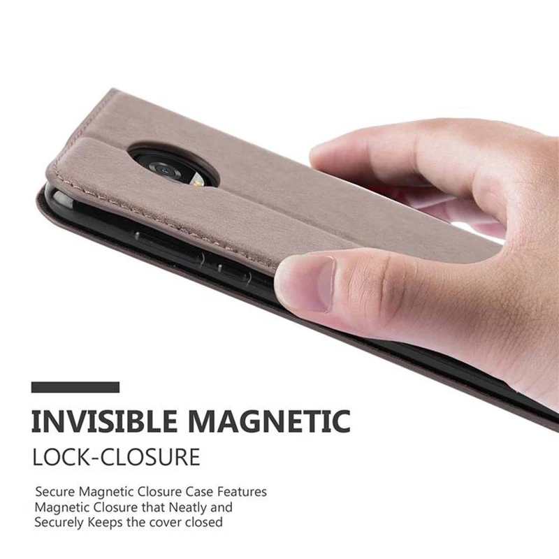 Cadorabo Hülle kompatibel mit Motorola MOTO Z2 PLAY / Z2 FORCE Schutzhülle mit Magnetverschluss, Standfunktion und Kartenfach