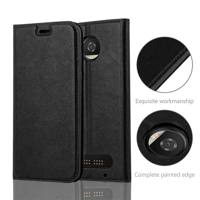 Cadorabo Hülle kompatibel mit Motorola MOTO Z2 PLAY / Z2 FORCE Schutzhülle mit Magnetverschluss, Standfunktion und Kartenfach