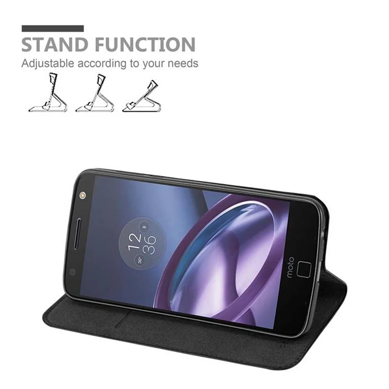 Cadorabo Hülle kompatibel mit Motorola MOTO Z2 Schutzhülle mit Magnetverschluss, Standfunktion und Kartenfach