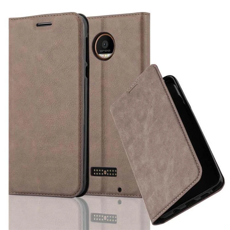 Cadorabo Hülle kompatibel mit Motorola MOTO Z FORCE Schutzhülle mit Magnetverschluss, Standfunktion und Kartenfach
