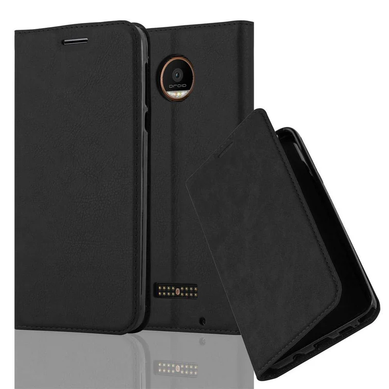 Cadorabo Hülle kompatibel mit Motorola MOTO Z FORCE Schutzhülle mit Magnetverschluss, Standfunktion und Kartenfach
