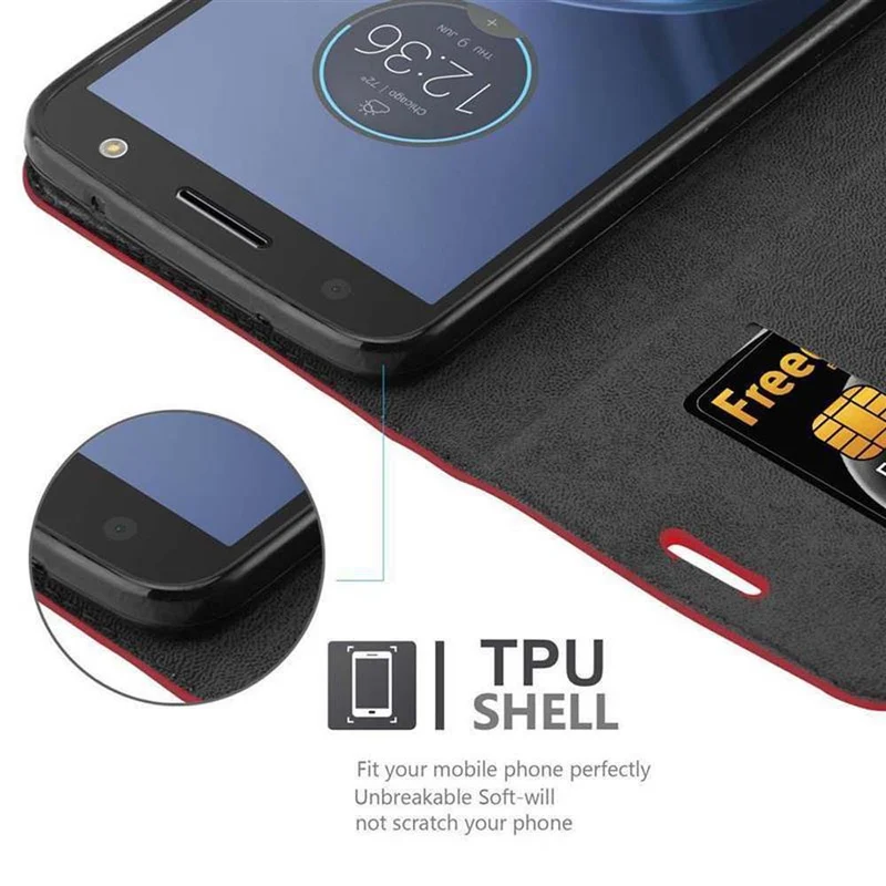 Cadorabo Hülle kompatibel mit Motorola MOTO Z FORCE Schutzhülle mit Magnetverschluss, Standfunktion und Kartenfach