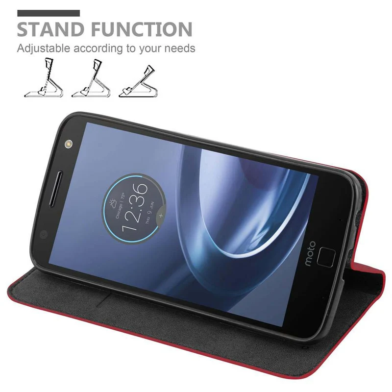 Cadorabo Hülle kompatibel mit Motorola MOTO Z FORCE Schutzhülle mit Magnetverschluss, Standfunktion und Kartenfach