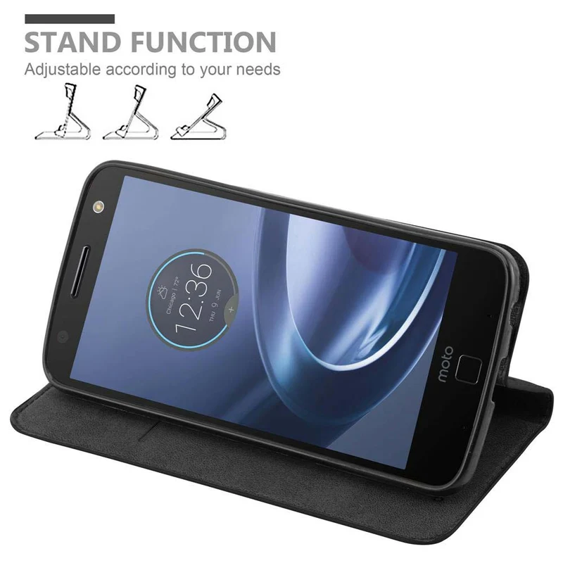 Cadorabo Hülle kompatibel mit Motorola MOTO Z FORCE Schutzhülle mit Magnetverschluss, Standfunktion und Kartenfach