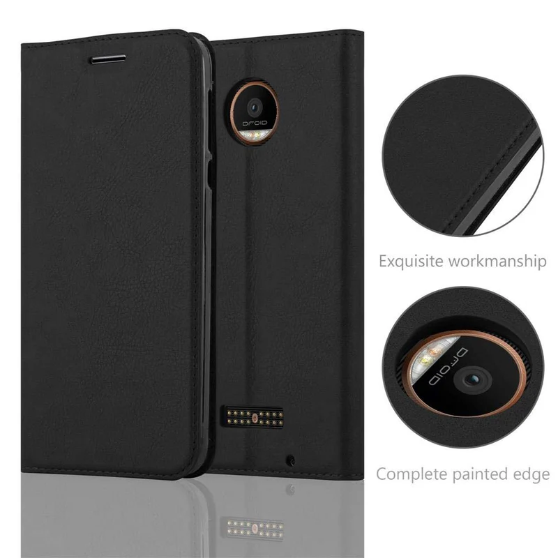 Cadorabo Hülle kompatibel mit Motorola MOTO Z FORCE Schutzhülle mit Magnetverschluss, Standfunktion und Kartenfach