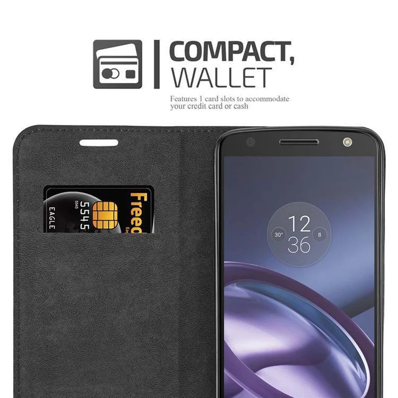 Cadorabo Hülle kompatibel mit Motorola MOTO Z Schutzhülle mit Magnetverschluss, Standfunktion und Kartenfach