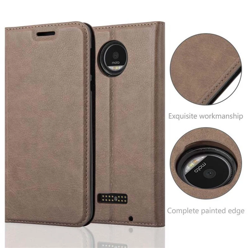 Cadorabo Hülle kompatibel mit Motorola MOTO Z Schutzhülle mit Magnetverschluss, Standfunktion und Kartenfach