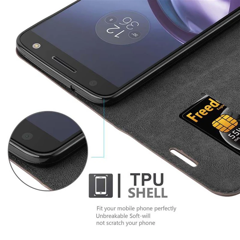 Cadorabo Hülle kompatibel mit Motorola MOTO Z Schutzhülle mit Magnetverschluss, Standfunktion und Kartenfach