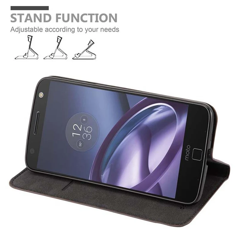 Cadorabo Hülle kompatibel mit Motorola MOTO Z Schutzhülle mit Magnetverschluss, Standfunktion und Kartenfach