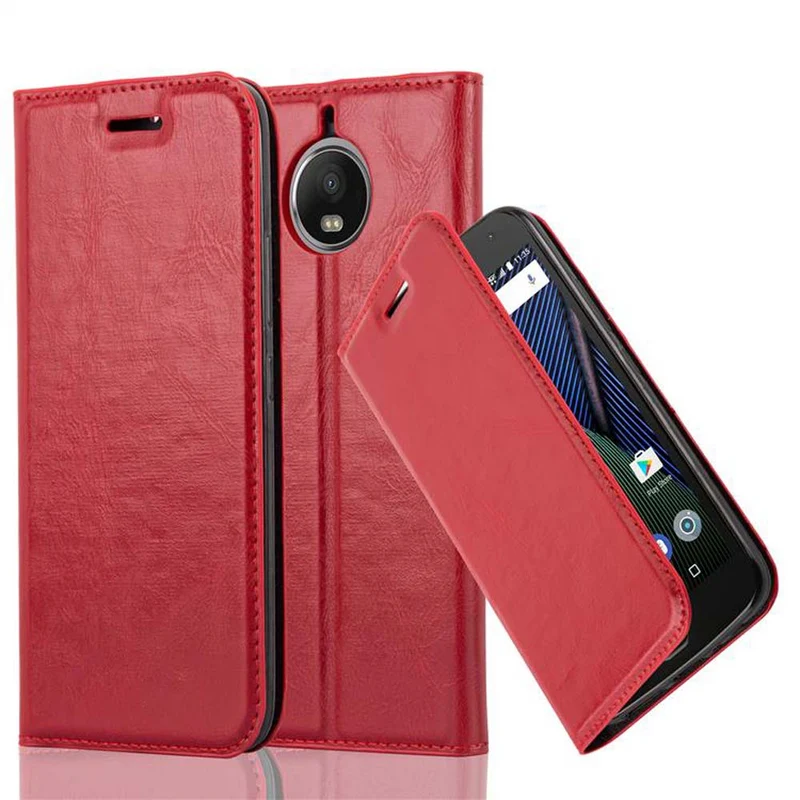 Cadorabo Hülle kompatibel mit Motorola MOTO G5S PLUS Schutzhülle mit Magnetverschluss, Standfunktion und Kartenfach