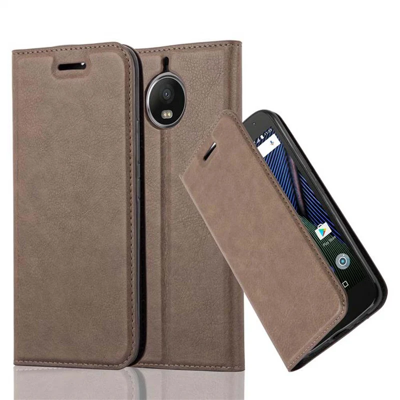 Cadorabo Hülle kompatibel mit Motorola MOTO G5S PLUS Schutzhülle mit Magnetverschluss, Standfunktion und Kartenfach
