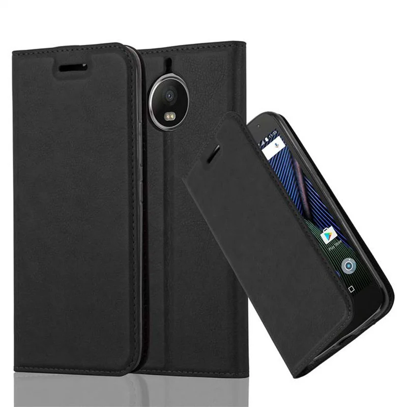 Cadorabo Hülle kompatibel mit Motorola MOTO G5S PLUS Schutzhülle mit Magnetverschluss, Standfunktion und Kartenfach