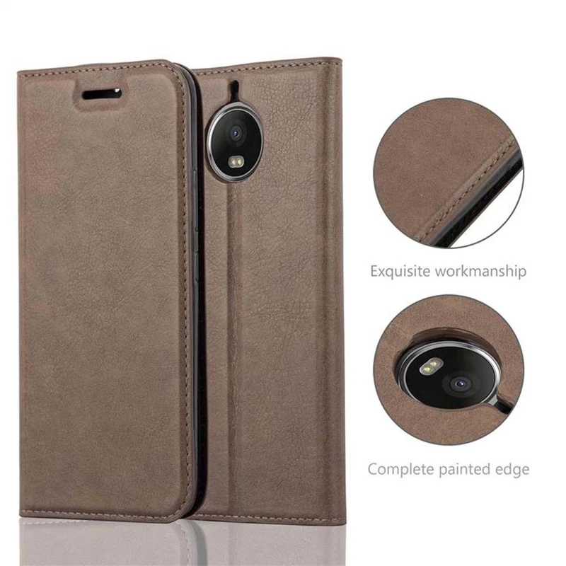Cadorabo Hülle kompatibel mit Motorola MOTO G5S PLUS Schutzhülle mit Magnetverschluss, Standfunktion und Kartenfach