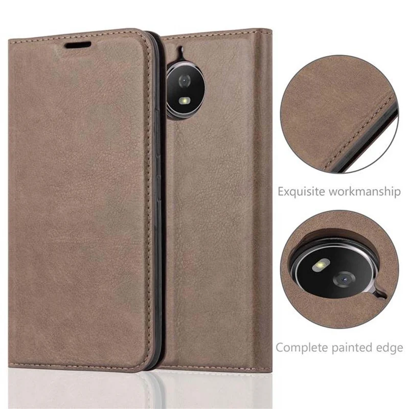 Cadorabo Hülle kompatibel mit Motorola MOTO G5S Schutzhülle mit Magnetverschluss, Standfunktion und Kartenfach