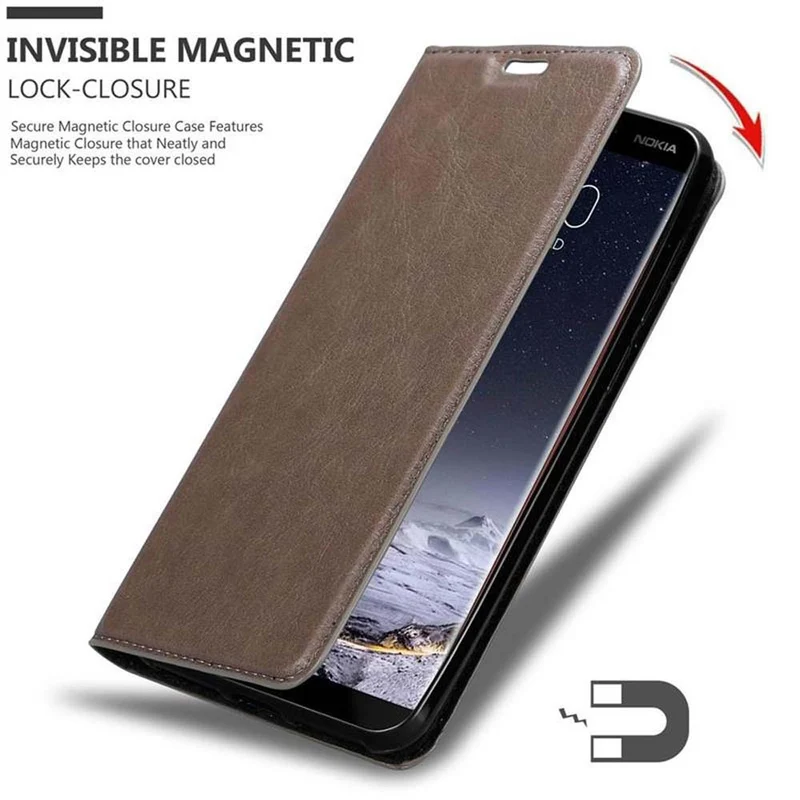 Cadorabo Hülle kompatibel mit Nokia 8 Sirocco Schutzhülle mit Magnetverschluss, Standfunktion und Kartenfach