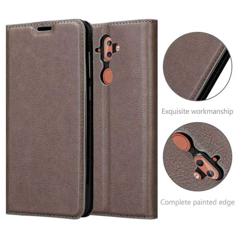 Cadorabo Hülle kompatibel mit Nokia 8 Sirocco Schutzhülle mit Magnetverschluss, Standfunktion und Kartenfach