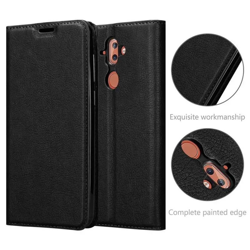 Cadorabo Hülle kompatibel mit Nokia 8 Sirocco Schutzhülle mit Magnetverschluss, Standfunktion und Kartenfach