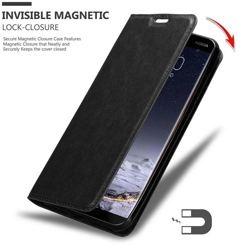Cadorabo Hülle kompatibel mit Nokia 8 Sirocco Schutzhülle mit Magnetverschluss, Standfunktion und Kartenfach