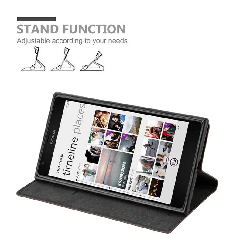 Cadorabo Hülle kompatibel mit Nokia Lumia 1520 Schutzhülle mit Magnetverschluss, Standfunktion und Kartenfach