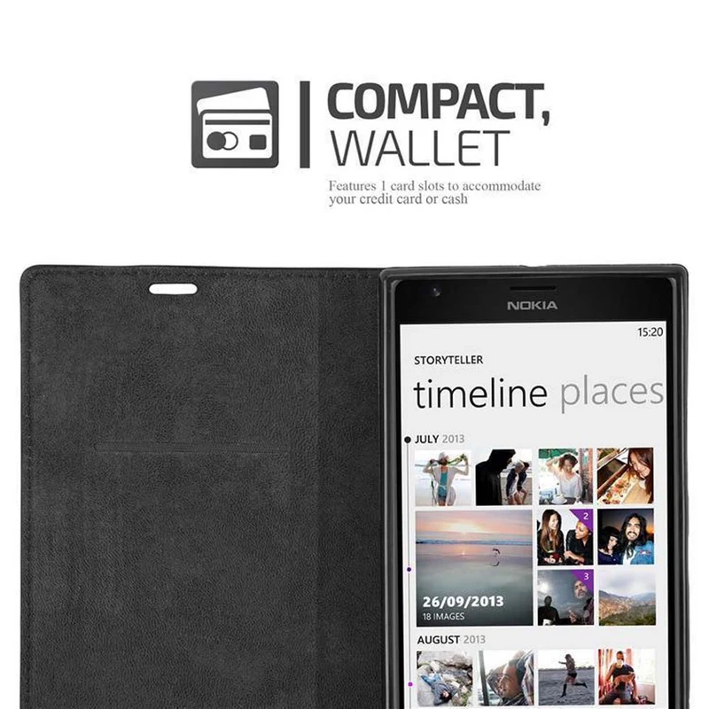 Cadorabo Hülle kompatibel mit Nokia Lumia 1520 Schutzhülle mit Magnetverschluss, Standfunktion und Kartenfach