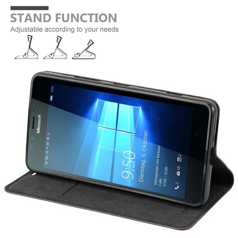 Cadorabo Hülle kompatibel mit Nokia Lumia 950 Schutzhülle mit Magnetverschluss, Standfunktion und Kartenfach