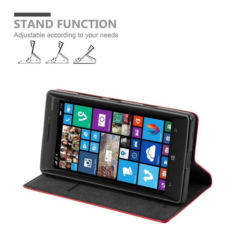 Cadorabo Hülle kompatibel mit Nokia Lumia 929 / 930 Schutzhülle mit Magnetverschluss, Standfunktion und Kartenfach