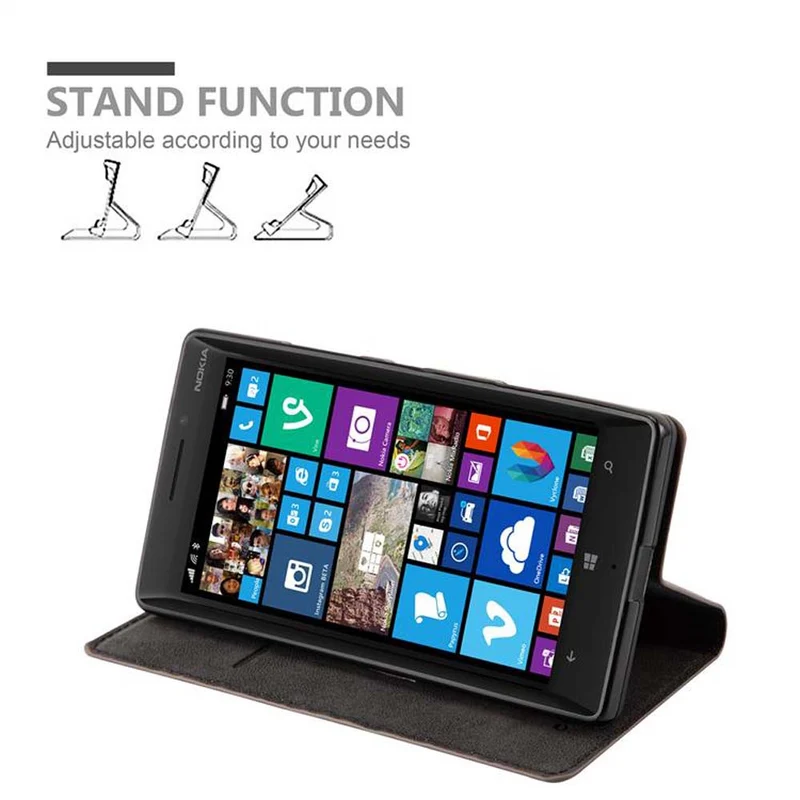 Cadorabo Hülle kompatibel mit Nokia Lumia 929 / 930 Schutzhülle mit Magnetverschluss, Standfunktion und Kartenfach