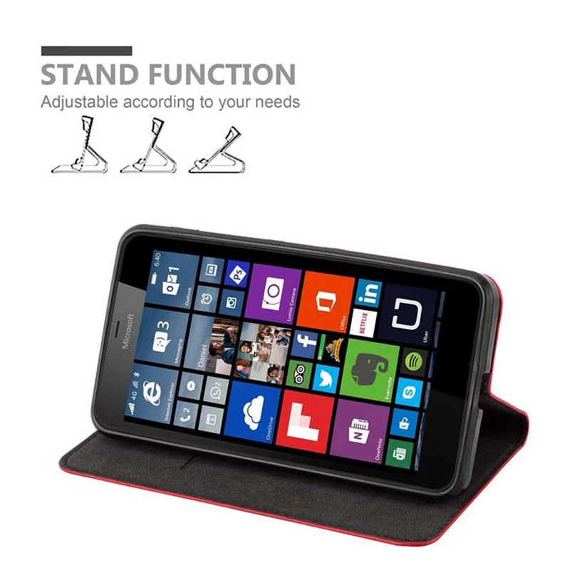 Cadorabo Hülle kompatibel mit Nokia Lumia 640 XL Schutzhülle mit Magnetverschluss, Standfunktion und Kartenfach