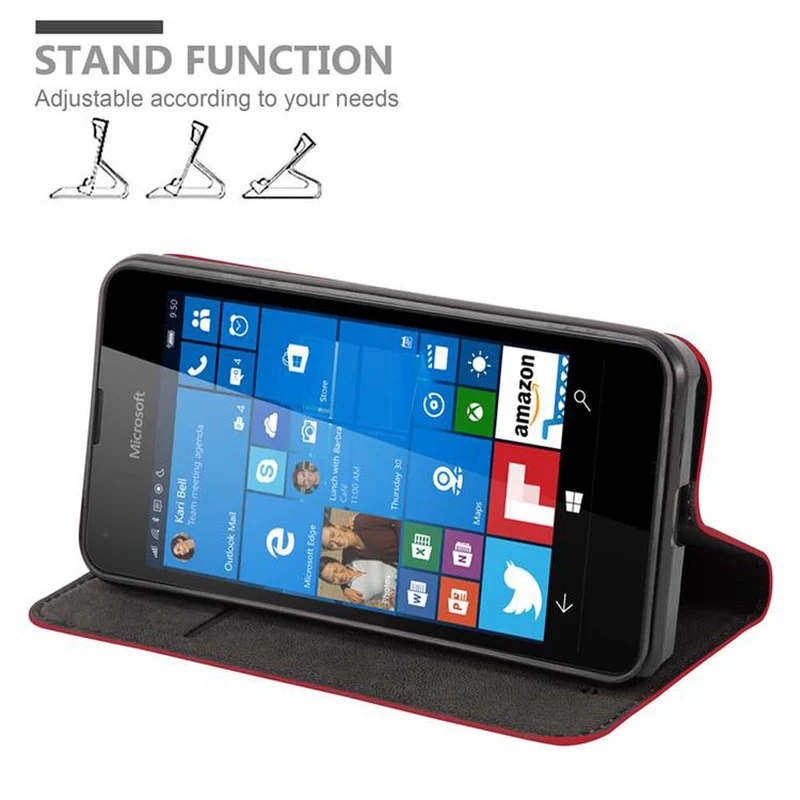 Cadorabo Hülle kompatibel mit Nokia Lumia 550 Schutzhülle mit Magnetverschluss, Standfunktion und Kartenfach