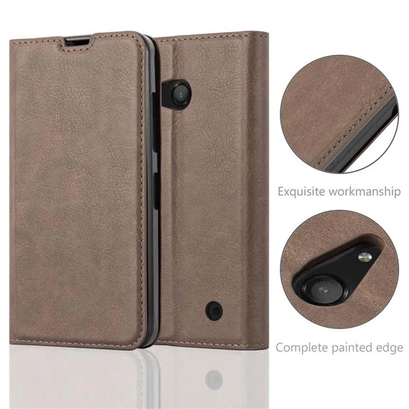Cadorabo Hülle kompatibel mit Nokia Lumia 550 Schutzhülle mit Magnetverschluss, Standfunktion und Kartenfach
