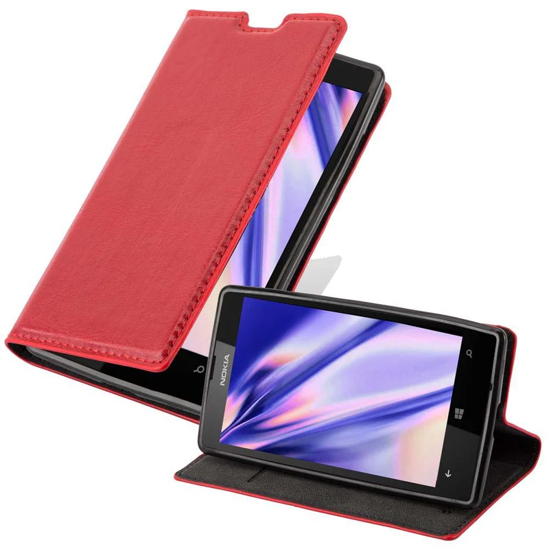 Cadorabo Hülle kompatibel mit Nokia Lumia 520 / 521 Schutzhülle mit Magnetverschluss, Standfunktion und Kartenfach