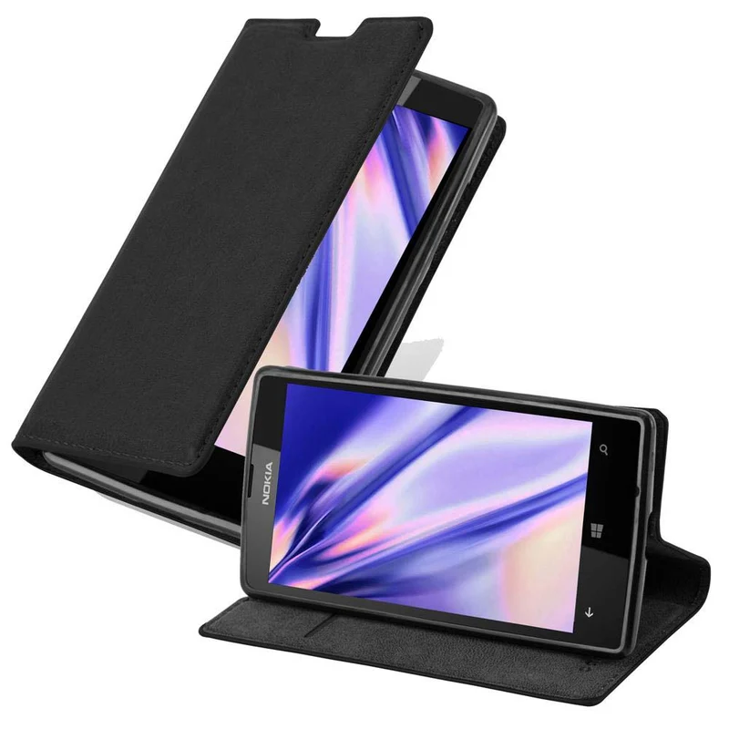 Cadorabo Hülle kompatibel mit Nokia Lumia 520 / 521 Schutzhülle mit Magnetverschluss, Standfunktion und Kartenfach