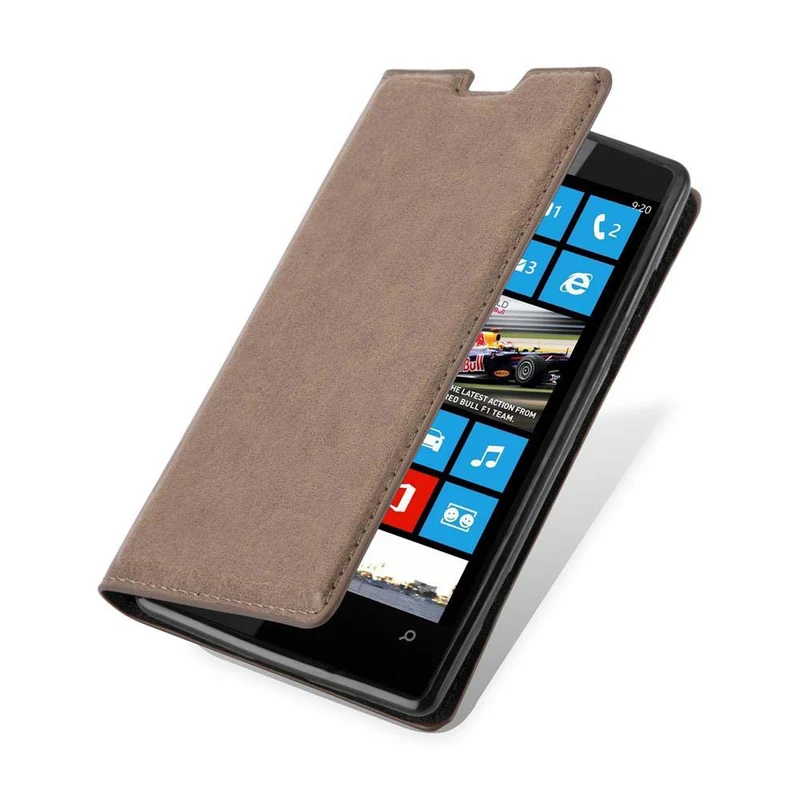 Cadorabo Hülle kompatibel mit Nokia Lumia 520 / 521 Schutzhülle mit Magnetverschluss, Standfunktion und Kartenfach