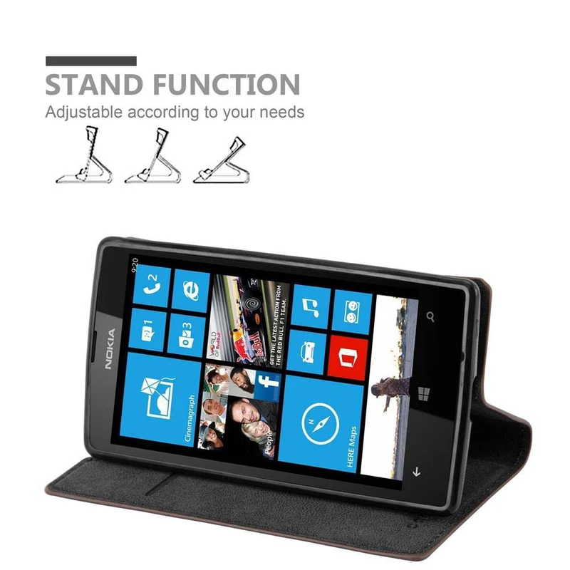 Cadorabo Hülle kompatibel mit Nokia Lumia 520 / 521 Schutzhülle mit Magnetverschluss, Standfunktion und Kartenfach