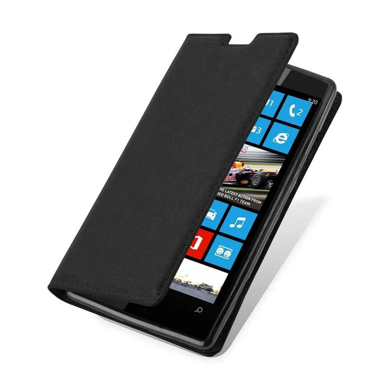 Cadorabo Hülle kompatibel mit Nokia Lumia 520 / 521 Schutzhülle mit Magnetverschluss, Standfunktion und Kartenfach