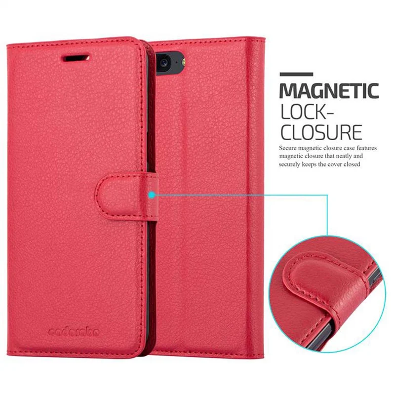 Cadorabo Hülle kompatibel mit OnePlus 5 Schutzhülle mit Magnetverschluss, Standfunktion und Kartenfach