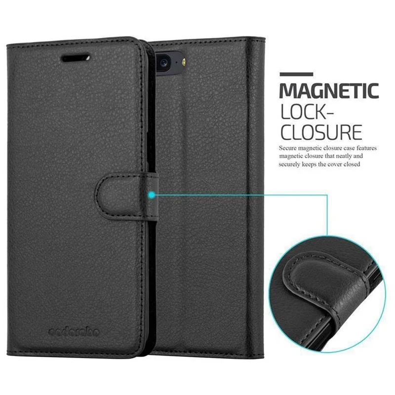 Cadorabo Hülle kompatibel mit OnePlus 5 Schutzhülle mit Magnetverschluss, Standfunktion und Kartenfach