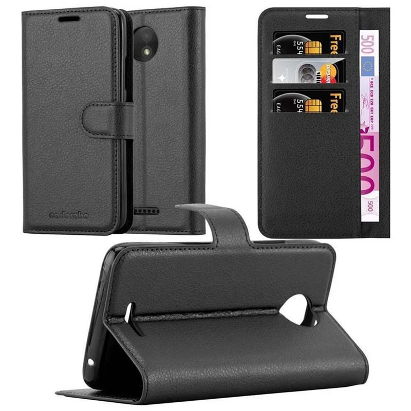Cadorabo Hülle kompatibel mit Motorola MOTO C Schutzhülle mit Magnetverschluss, Standfunktion und Kartenfach