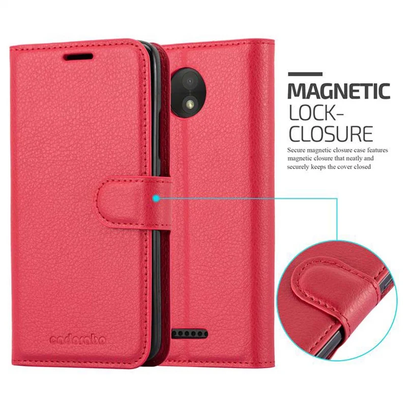 Cadorabo Hülle kompatibel mit Motorola MOTO C Schutzhülle mit Magnetverschluss, Standfunktion und Kartenfach