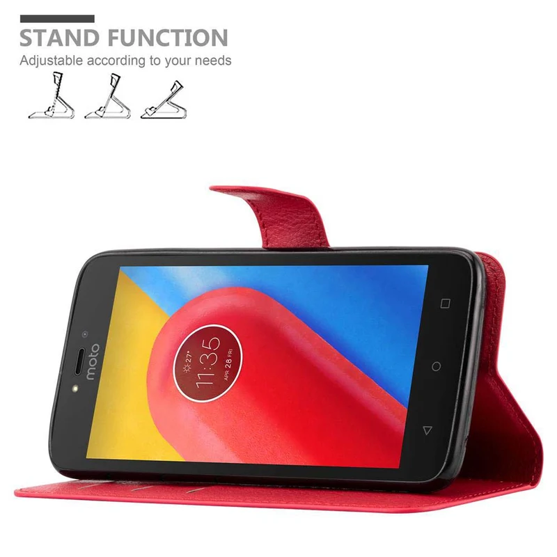 Cadorabo Hülle kompatibel mit Motorola MOTO C Schutzhülle mit Magnetverschluss, Standfunktion und Kartenfach
