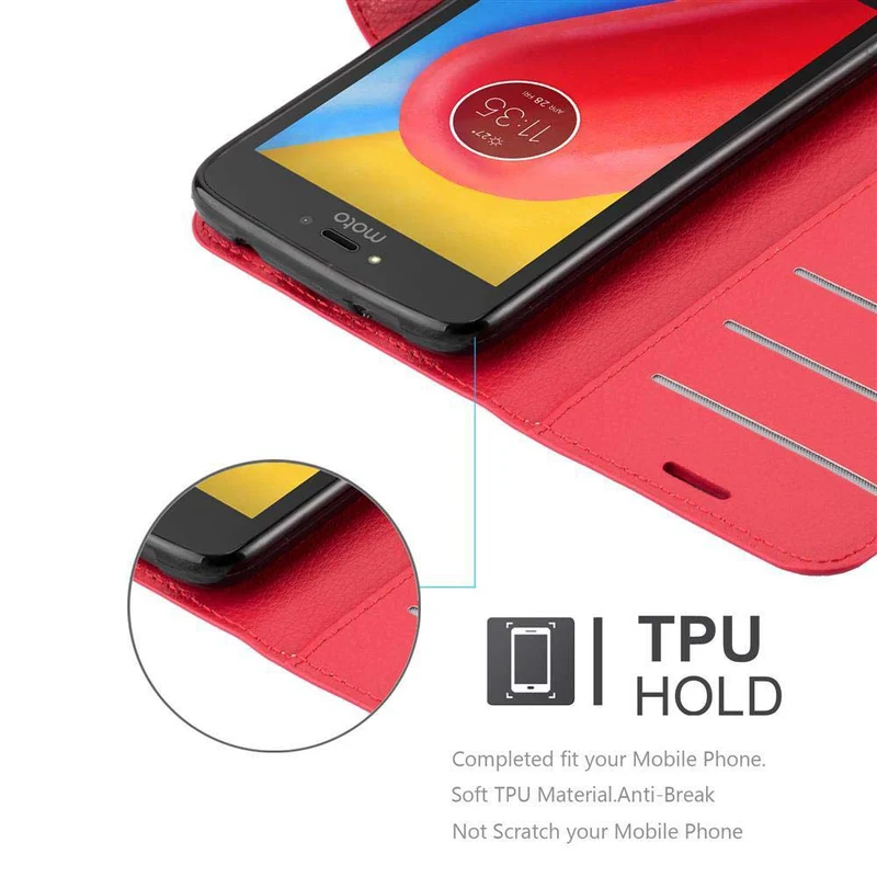 Cadorabo Hülle kompatibel mit Motorola MOTO C Schutzhülle mit Magnetverschluss, Standfunktion und Kartenfach