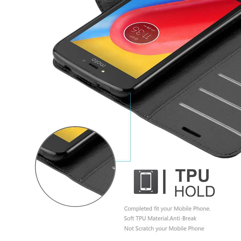 Cadorabo Hülle kompatibel mit Motorola MOTO C Schutzhülle mit Magnetverschluss, Standfunktion und Kartenfach