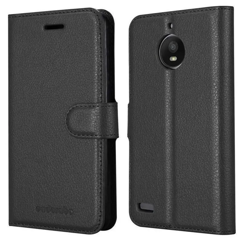 Cadorabo Hülle kompatibel mit Motorola MOTO E4 Schutzhülle mit Magnetverschluss, Standfunktion und Kartenfach