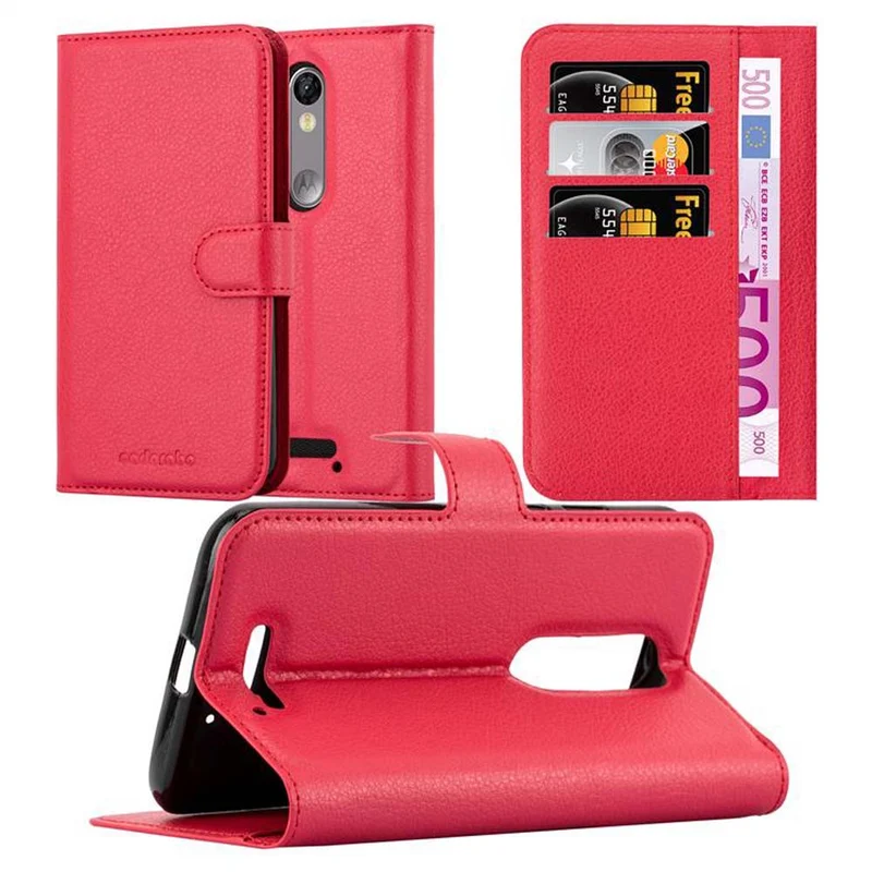 Cadorabo Hülle kompatibel mit Motorola MOTO X FORCE Schutzhülle mit Magnetverschluss, Standfunktion und Kartenfach