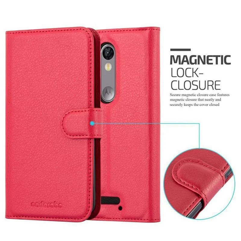 Cadorabo Hülle kompatibel mit Motorola MOTO X FORCE Schutzhülle mit Magnetverschluss, Standfunktion und Kartenfach