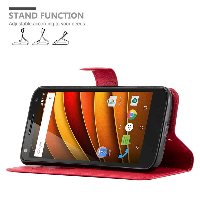 Cadorabo Hülle kompatibel mit Motorola MOTO X FORCE Schutzhülle mit Magnetverschluss, Standfunktion und Kartenfach
