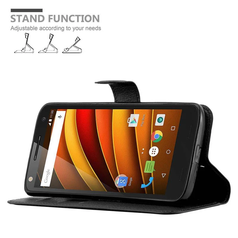Cadorabo Hülle kompatibel mit Motorola MOTO X FORCE Schutzhülle mit Magnetverschluss, Standfunktion und Kartenfach