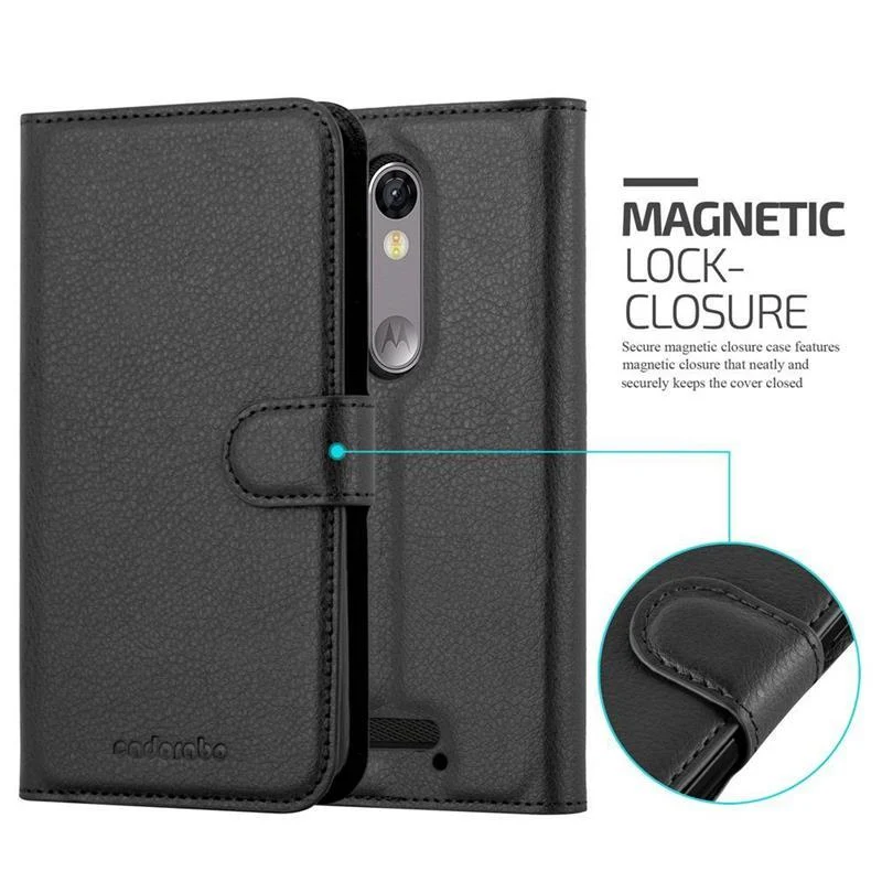 Cadorabo Hülle kompatibel mit Motorola MOTO X FORCE Schutzhülle mit Magnetverschluss, Standfunktion und Kartenfach