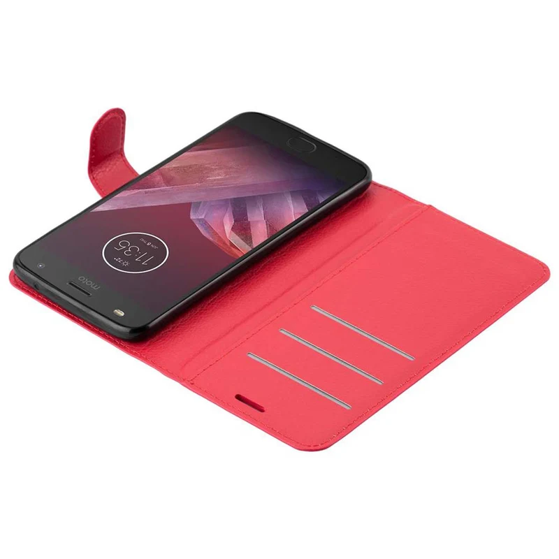 Cadorabo Hülle kompatibel mit Motorola MOTO Z2 Schutzhülle mit Magnetverschluss, Standfunktion und Kartenfach