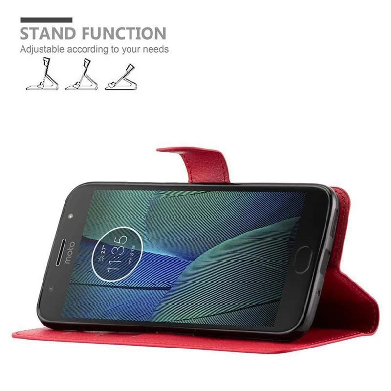Cadorabo Hülle kompatibel mit Motorola MOTO G5S PLUS Schutzhülle mit Magnetverschluss, Standfunktion und Kartenfach